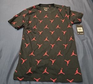Jordan Black Short Sleeve Tee with Red Jumpman All-Over Print